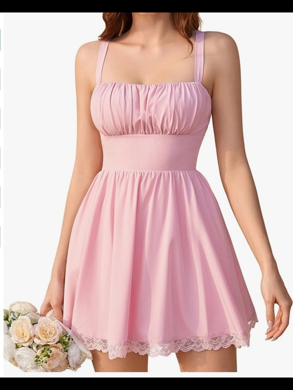 Pink Babydoll Mini Dress Size Medium
